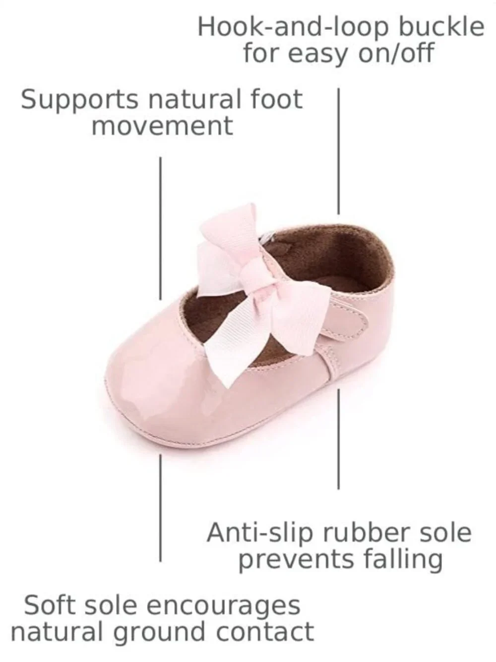 Adorable Baby Girl Mary Jane Dress Shoes - Non-Slip, Bowknot Floral Flats for